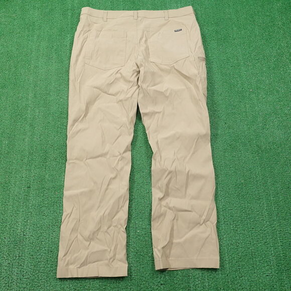 EDDIE BAUER NYLON BLEND TAN BEIGE LIGHTWEIGHT HIKING OUTDOORS PANTS 38X32 - Picture 5 of 9